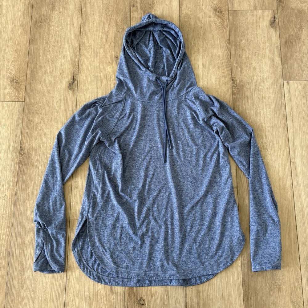 Athleta Hoodie Womens M Blue Uptempo‎ Sweatshirt Performance Pullover Running